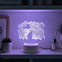 Veilleuse intelligente 3D, 7 couleurs, lumières LED changeantes, décoration de chambre à coucher pour chambre d'enfant, pour utilisation dans le salon