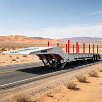Vente directe usine : Semi-remorque surbaissée à col de cygne pliable 60t à 3 essieux pour le transport de machines lourdes