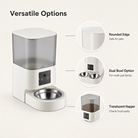 Distributeur automatique de nourriture intelligent WiFi en acier inoxydable pour animaux de compagnie, contrôle par application, résistant aux fuites, design solide, portable pour chiens et chats d'intérieur