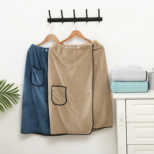 <span class=keywords><strong>Accappatoio</strong></span> in pile corallo da <span class=keywords><strong>uomo</strong></span>, molto venduto, asciugamano indossabile, regolabile, traspirante, morbido e assorbente, per bagno, spa, sauna, nuoto. - Product Image 2