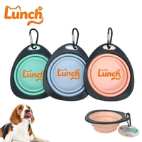 Bol pliable pour nourriture et eau pour animaux de compagnie en TPR, bol/assiette pliable portable pour animaux de compagnie avec mousqueton, adapté pour le camping en plein air et les voyages.