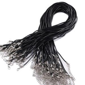 St. Kunkka <b>Black</b> PU Leather Cord With Lobster Clasp 1M Handmade Craft Supply Necklace <b>String</b> Art Artificial Leather Rope - Product Image 5