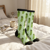 Chaussettes décontractées respirantes en polyester à motif de Noël pour hommes et femmes, saison d'automne