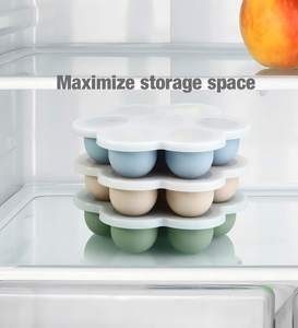 Plateau de congélation pour aliments pour bébés avec couvercles, récipient de stockage en silicone pour aliments pour bébés faits maison - Product Image 2
