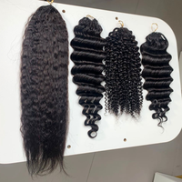 Ekstensi Rambut Crochet Jerry Curl Tak Terlihat, Dapat Digunakan Kembali, Rambut Manusia Asli, Model Kinky Straight Feather