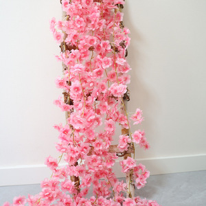 Guirlandes artificielles de fleurs de cerisier Jia Yi, 30cm-100cm, pour la décoration de climatiseurs et les mariages - Product Image 2