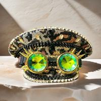 Chapeau de Capitaine Steampunk à Paillettes à Carreaux, Vente en Gros, 3 MOQ, Idéal pour le Festival Burning Man, la Plage et les Fêtes Décontractées en Extérieur