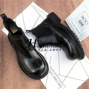 Bottes en cuir faites à la main, bottines Chelsea en cuir véritable, chaussures d'affaires élégantes et décontractées, chaussures pour hommes - Product Image 2