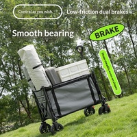 Chariot pliant robuste en acier au carbone pour extérieur, avec roues tout-terrain, idéal pour le marché, la pêche et le camping (pour enfants et petits équipements)