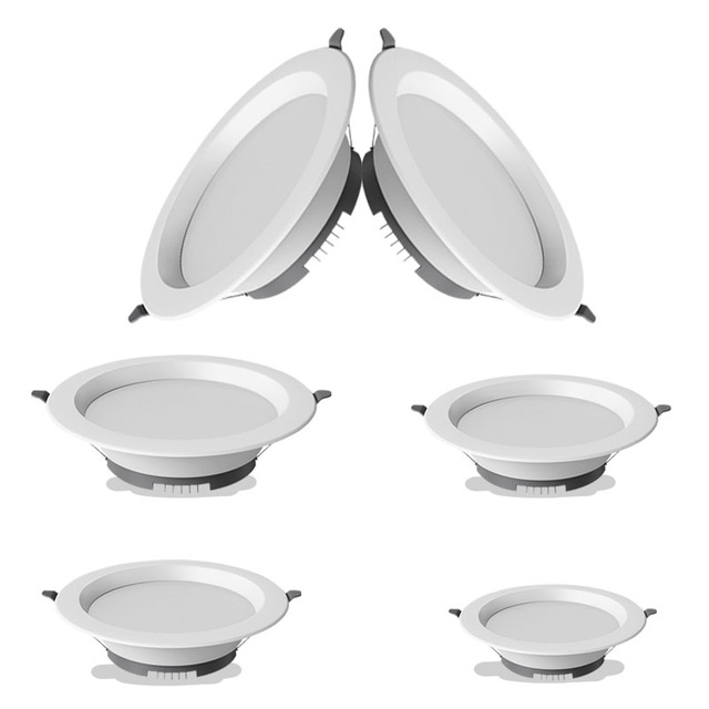 AC220-240V Ceiling Recessed Down Lights Round Slim Panel Light Led Downlight Home Use 5w 7w 9w 12w 18w Aluminum Ip20 2-year