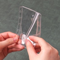 Nouvelles pochettes transparentes en PVC à double poche, 6 trous, ouverture latérale, A8 M5, enveloppes de budget, sacs de classement de documents imperméables