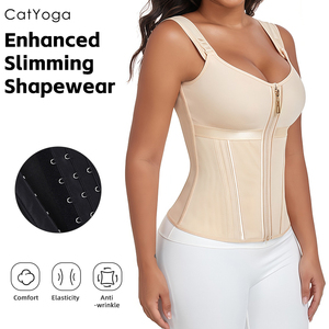 <span class=keywords><strong>Faja</strong></span> corsé reductora de cintura para mujer con cremallera, moldeadora de cuerpo, control de abdomen, <span class=keywords><strong>faja</strong></span> deportiva con sujetador ajustable - Product Image 2