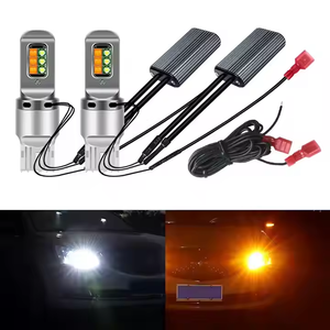 BA15S décodage clignotant LED bicolore 1156 7440 feux diurnes <span class=keywords><strong>CREE</strong></span> 12SMD lumière blanche et jaune - Product Image 2