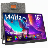 Moniteur portable large 16 pouces 16:10, 1200P, rapport de contraste élevé, panneau anti-reflet pour les voyages d'affaires et les visites en extérieur