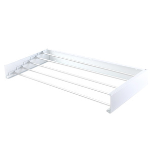 Montado en la pared Heavy Duty Ahorro de espacio Metal Retráctil soporte de lavandería perchero Toallas Tendedero de ropa - Product Image 1