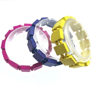 Mixed Bright Colors Plain Wood <strong>Bead</strong> <strong>Bracelet</strong> <strong>Wooden</strong> Panel Rosary Blank <strong>Bracelet</strong> - Product Image 3