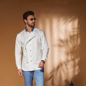 Gourdain Classic 100% Cotton Woven Printed Shirt Anti-Wrinkle Solid Casual Full Sleeve Breathable Quick Dry <b>Summer</b> Button Collar - Product Image 3
