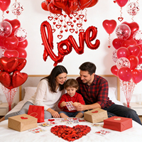 Kit de décoration de ballons pour la Saint-Valentin : ballons en feuille d'aluminium LOVE, ballons en forme de cœur et pétales de rose pour des célébrations romantiques