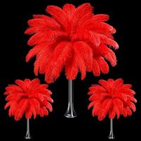Plumes d'autruche bleues et blanches teintées, 35-40 cm, grandes et longues, pour décorations de mariage et de festivals (vente en gros)