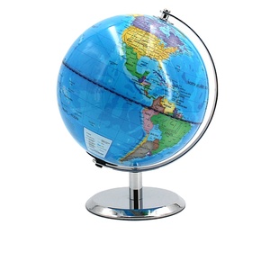 Luz de globo terráqueo de Pvc iluminada en base metálica de 5 diámetros Mapa político Geográfico educativo con lámpara - Product Image 1