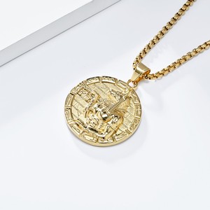 Colliers pendentifs de bijoux fantaisie en or Hip Hop Dieu égyptien de la mort Anubis Étanche Plaqué acier inoxydable PVD Vente en gros pour femmes - Product Image 3
