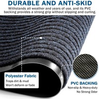 Tapis d'entrée robuste en polyester rayé, séchage rapide, antidérapant, avec support en PVC, pour usage commercial, vente en gros