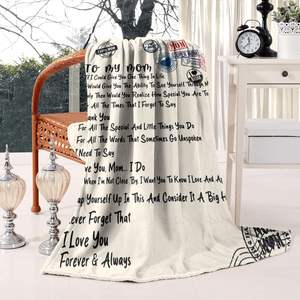 Couverture en flanelle rayée « Je t'aime <span class=keywords><strong>pour</strong></span> toujours » <span class=keywords><strong>pour</strong></span> ma <span class=keywords><strong>maman</strong></span>, cadeau doux <span class=keywords><strong>pour</strong></span> la fête des mères, Noël, usage domestique, 50x60 pouces - Product Image 3