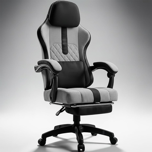 Silla Gamer de Alta Gama 2026, Estilo <span class=keywords><strong>Gaming</strong></span> con Respaldo Alto, Cojín Grueso de <span class=keywords><strong>Tela</strong></span> y Reposapiés para Adolescentes - Product Image 2