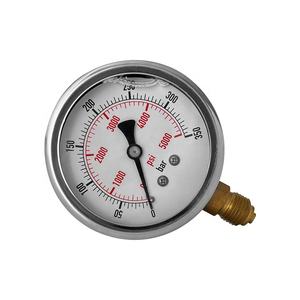 Kinerja stabil 0 hingga 250 bar ujung bawah kuningan vakum 1/4 npt penutup pengukur tekanan psi - Product Image 4