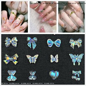 50PCS Cute Aurora Nail Charms Accesorios Bow Butterfly Bear Ribbon Heart 3D Acrílico Nails Art Decoración Suministros de diamantes de imitación - Product Image 3