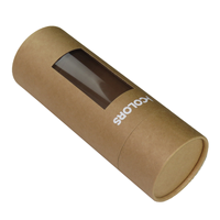 Cajas de cartón reciclables para manualidades Tubos de embalaje Kraft de papel biodegradable con ventana transparente