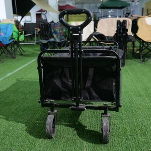 Carro portatile in acciaio al carbonio 4 ruote pieghevole Multi-funzione campeggio spiaggia carrello da pesca con rotolo contenitore OEM personalizzabile - Product Image 1
