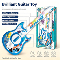 Kids Electric GuitarToy Multifunctional Light up Musical Simulation Instrument Early Educational Play Guitar Gift for Boys&Girls