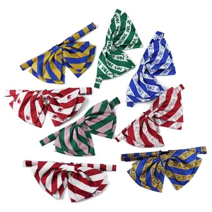 بالجملة وردية وخضراء للأخوية الماسونية تشي إيتا فاي مخصص للنساء ربطة مخصصة حسب الطلب شريط أزرق مربوط مسبقًا مع شعار