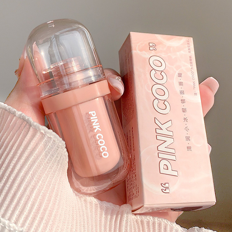 Pinkcocoアイスキャンデーミラーリップグレーズウォーターライトリップ