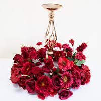 Luckygoods LFB26040-1 Kunstbloemenkrans Bordeaux Gemengde Rozen Bloemkrans voor Bruiloft Feest Huis Deur Wanddecoratie