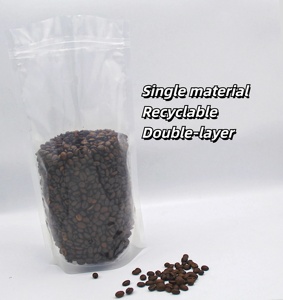 Vật liệu xanh tái chế vật liệu pe phân hủy sinh học đứng lên túi dây kéo túi - Product Image 4