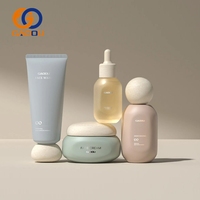 Flacon pompe en verre personnalisé imprimé 30g 50g, ensemble d'emballage cosmétique en verre dépoli avec bouchon à bille et compte-gouttes pour sérum