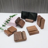 Support de présentation ovale en bois massif de noyer noir poli, plateau en bois, décoration de bureau pour poupée, design moderne et simple, DIY