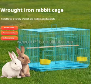 2024 Cage à oiseaux en fer intensifiée et épaissie pour cages à lapins dans les élevages, cages à lapins pour animaux de compagnie, cages à lapins villa extra larges - Product Image 2