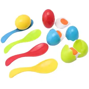 Plastik eier und Löffel Rennspiel set mit Eigelb Outdoor Sports Support Spielzeug Ester Eier Laufspiele Sensorisches Trainings set