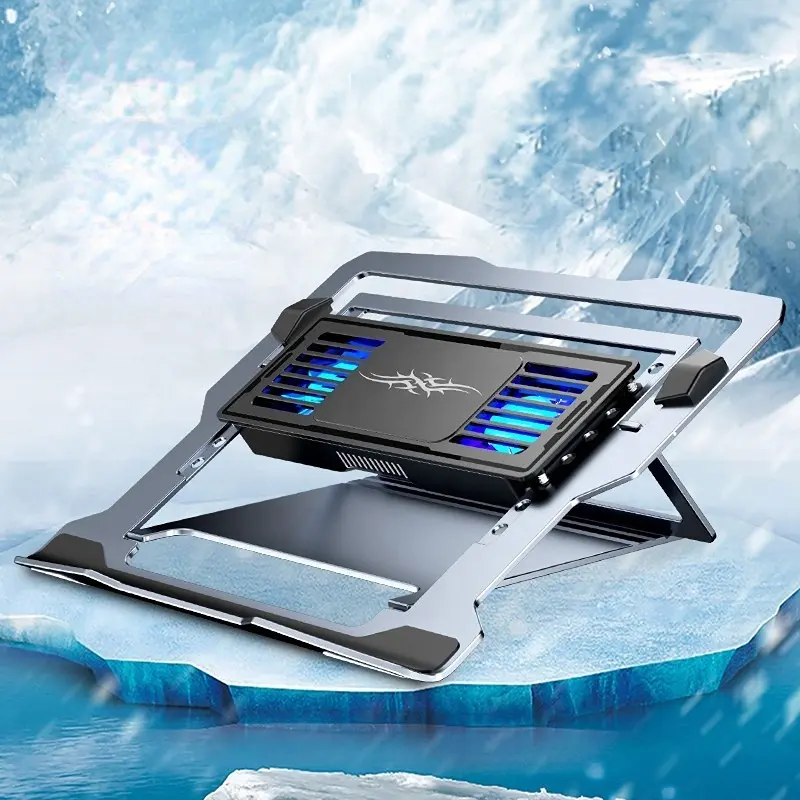 FREE SAMPLE foldable portable sl13 size adjustable laptop internal FAN pad cooling aluminum cooling pad x2 STAND