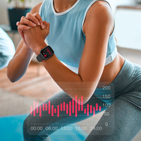 Montre intelligente Traqueur de sport Moniteur d'oxygène dans le sang, le cœur Boîte d'emballage personnalisée avec logo du client Montre intelligente à bracelet noir mondial