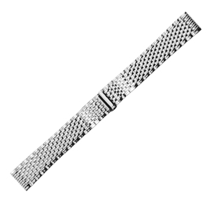 Bracelet de montre en acier inoxydable argenté, bracelet de remplacement tressé, fermoir papillon pour montres habillées pour femmes - Product Image 2