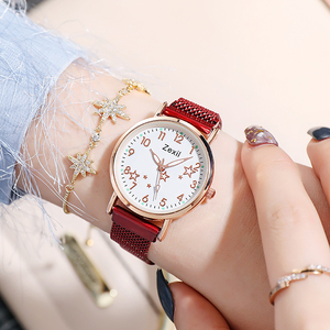 2026 New Women's Quartz <b>Watch</b> Simple Ultra-thin Stylish Floral Pattern <b>Watch</b> - Product Image 1