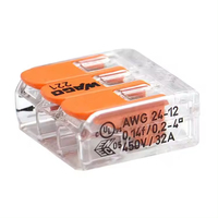 En stock, connecteurs électriques rapides à deux pôles Wagos 221-412, contact en laiton, boîtier en nylon, bornier pour éclairage LED, 32A