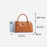 Sac Boston pour femme en cuir de vachette véritable, sac à main simple, fournisseur en gros en ligne, sac à main avec logo personnalisé, portable