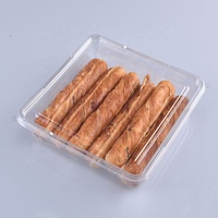 Boîte de rangement pour biscuits, pâtisseries, pain, fruits, salades, gâteaux, en plastique PET transparent, écologique, jetable