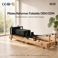 Reformer de Pilates professionnel pliable en bois avec pieds en acier, machine de Pilates en bois d'érable massif pour la maison et le studio