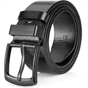 Cinturón Casual para Hombre con Estampado de Piel de Vaca Negra, Hebilla Rectangular de Aleación de Una Sola Punta, 3.8cm de Ancho, para Jeans - Product Image 3